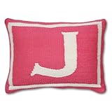 Jonathan Adler Letter Baby Pillow, Pink, Monogrammed J [並行輸入品]