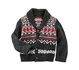 OshKosh B ' gosh Boys ' Fair Isleショール襟カーディガン、レッド