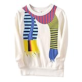 Cutelove　セーター　Tシャツ ラウンドネック　スカーフプリント　トップス　ロングスリーブ　長袖　綿　男の子　女の子　ベビー　ボイズ　ガールズ　赤ちゃん　幼児　春　秋　可愛い　ファッション　素敵