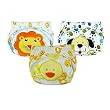 HLMY トレーニングパンツ 3枚組子供ためのおむつ, 柔らかい素材 防水加工 3層洗い替えトイレトレーニングパンツ, 赤ちゃん/幼児に適用（L/90cm,男の子）