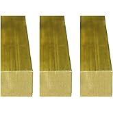 SHULI 3個真鍮金属シートH62真鍮ブロックスクエアフラットバー銅条全幅10mm厚さ10mm長さ,20mm