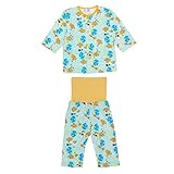 ▲▽ディズニー【Disney】国内正規品△▼ファインディングニモ 二枚合わせの接結ニットはらまき付前開きロールアップパジャマ80cm：90cm：95cm (80cm, ニモ)