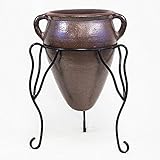 タイ製陶器鉢(植木鉢/プランター) 穴有り/アイアン付 耐寒仕様 Cha-Cha ワインディング 〔ガーデニング用品/園芸〕 生活用品 インテリア 雑貨 花 ガーデニング プランター top1-ds-