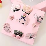 ヘアピン ヘアクリップ 子供 赤ちゃん用 ヘアアクセサリー 髪留め 髪飾り 可愛い ガールズ キッズ 9点セット 誕生日 プレゼント (Bピンク)