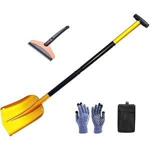 スコップ 雪かき 折りたたみ 軽量 シャベル 雪 ショベル 除雪 アルミ スノースコップ 長さ調整可能 最長110cm…