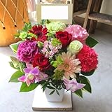 TVチャンピオン出場【お急ぎ便】【今旬フラワーアレンジメント3,700円 赤・ピンク系】誕生日 花　誕生日 プレゼント 女性 フラワーアレンジメント 開業開店祝い 花 劇場 楽屋花 ギフト お見舞い 