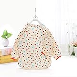 美来Kids ベビーエプロン 長袖 防水エプロン スモック 食事用 お絵かき用 泥遊び用 m-ap006 (ハート)