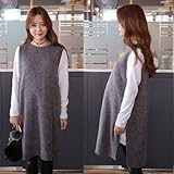 【ld108729】 (カーキ)産前産後兼 起毛素材　スリット入り　ノースリーブ　ワンピース　マタニティウェア　マタニティワンピース　maternity