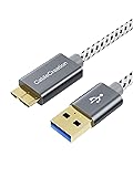 USB A-MicroB, CableCreation USB 3.0 Type A to Micro Bケーブル USB 3.0 to Micro USB編組コード 外付けハードディスク、HDカメラ、Samsung Note 3 / Galaxy S5 / N9000対応 1m スペースグレー