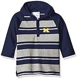 NCAA Michigan Wolverines Toddler Boysラグビー長袖フード付きシャツ、サイズ3、ネイビー/ヘザー