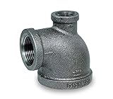 Everflow Supplies bmrt2123ブラック可鍛性2つサイズReducing Tee withメスねじ継手 4" x 1" BMRT4000 1