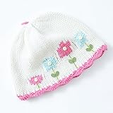 ツバメ--屋 キッズ 帽子 ニット帽子 刺繍花　男の子 女の子 赤ちゃん帽子 ニットキャップ 可愛い仮装 衣装 子供帽子 秋冬 防寒 お出かけ (S)