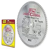 IVY Classic 36312 Laser Carbide 12-Inch 96 Tooth Precision Miter and Trim Circular Saw Blade with 1-