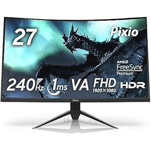 Pixio PXC279 湾曲 ゲーミングモニター 27インチ FHD VA 240Hz 1ms
