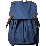 薄手キャンバスのスクエアフォルムなフラップリュック　NV