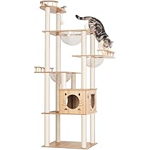 Amazon | LULUCAT キャットタワー 木製 据え置き 多頭飼い