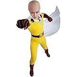 [SCLYX] ワンパンマン サイタマコスプレ4点セット マント付き サイタマヒーロースーツ マント付き黄色スーツ サイタマハゲマントコスプレ ワンパンマンコスプレ ハロウィンコスチューム 大人コスチューム メンズ 男性 イベント仮装 コミコン仮装＃
