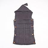 ベビーニット寝袋 赤ちゃんおくるみ　ブランケット　ニット　フード付き 柔らかい　肌触りいい　かわいい　純色　ボタン付き　記念撮影　贈り物