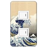スイッチプレート カバー 浮世絵 葛飾北斎 冨嶽三十六景 神奈川沖浪裏 2つ穴