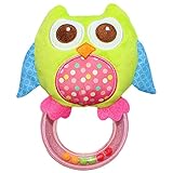 Happy Cherry　赤ちゃん　ベビー　ガラガラ玩具　知育玩具　教育玩具　可愛い　面白い　動物　フクロウ　グリーン