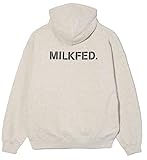 [ミルクフェド] フード付きトレーナー BAR LOGO ZIP UP HOODIE レディース OATMEAL