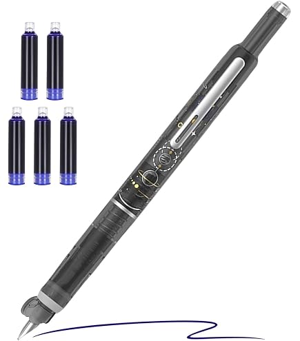 Amazon.co.jp: WRITECH ノック式万年筆セット:ブラックインク細字ペン