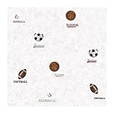 York Wallcoverings CK7628SMP Candice Olson Kids Sports Ball Spot 8 X 10 Wallpaper Memo Sample, Off W