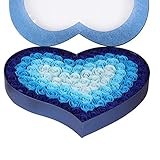 HYSUNG　石鹸　花　バラとポプリ　100個セット　ハート型　手作り　洗う　手　お風呂　香り　キレイ　フラワー　ソープ　ギフト 誕生日　結婚お祝い　バレンタインデー　ロマンチック　贈り物(青)