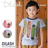 (ディラッシュ) DILASHスラブ天竺半袖ボード柄Ｔシャツ/夏 110 ブルー