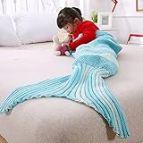 着る毛布 ブランケット 春夏秋冬 スカイブルー マーメイドブランケット 寒さ対応 冷房対策 毛布 暖かい 大人用 子供用 防寒 お昼寝 寝具 タオルケット マーメード インスタ 写真小物 人魚 140*70cm お子様にも 人魚姫 着る毛布 リラックス