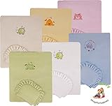 BlueberryShop Embroidered Fleece Pram Crib Moses 2pc Set Quilt & Pillow (29.5" x 25.5") ( 0-12 m ) (