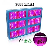 Derlights 3000W植物育成LEDライト 改良版ダブルチップ フルスペクトル 10W*300pcsのled電球 水耕栽培ランプ 低消費電力 ledサンプランター 野菜農園 温室植物 園芸 P