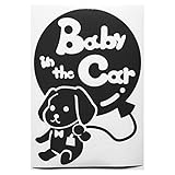 ブラック（黒） 犬 ダックスフンド 風船 Baby in the car ベビー イン ザ カー ベビーインカー ステッカー 窓ガラス用シールタイプ 車 ...