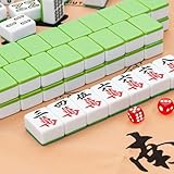 Xiraivke マージャン牌 麻雀牌 麻雀セット 携帯便利 カードゲーム サイコロ 家庭用 旅行用 卓上ゲーム キャリーバッグ付 サイコロ付き麻雀初心者セット 麻雀ゲーム、テーブルゲーム、ご自宅や旅行先でのプレイに最適です。 (38*28*20mm,C)