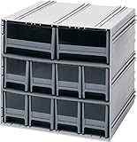 Quantum Interlocking Gray Storage Cabinet with 10 Gray Drawers, 11.38-Inch by 11-3/4-Inch by 11-Inch
