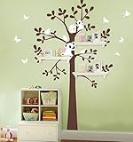 MAFENT(TM)Bear Birds Butterfly Play around Tree Wall Decal Removable Vinyl Wall Sticker for Baby Kid