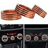Auovo スバル フォレスターsk系/XV GT系/インプレッサ 専用 エアコンダイヤルカバー エアコンベゼル インテリアパネル セレクタカバー スイッチ カバー ノブ カバー(オレンジ)