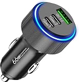 シガーソケット 66W急速充電 JOOMFEEN 3ポートUSB & USB C シガーソケット 【PPS 33W対応 PD33W&QC3.0/急速充電/全金属/軽量】 Type-C カーチャージャー 車載充電器 しがーソケット 12V/24V 車 ブラック