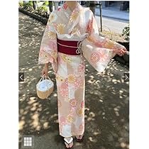 Amazon.co.jp: グレイル GRL 菊牡丹 浴衣セット 浴衣 帯 2点