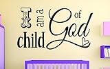 Design with Vinyl RAD 1108 2 "I Am A Child Of God Kids Baby Boy Girl Bedroom Bible Quote" Vinyl Wall