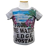 (ポスター) POSTAR キッズ　ベビー　リゾート Tシャツ　グレー　110cm
