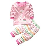 yougheny パジャマ 子供服 ベビー キッズ ルームウェア 長袖 寝間着 上下セット 男女兼用 あったか 可愛い 動きやすい(80 スワン柄)