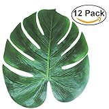 Hense人工Tropical Green Plant Leaves、ハワイアンテーマパーティージャングルビーチテーマデコレーション誕生日、プロム、イベント( hyz01 ) グリーン HYZ01-0