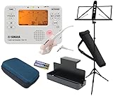 チューナー メトロノーム TDM-710IV ＆ 譜面台 MS-260ALセット/ マイク＋電池＋譜面台ラック＋チューナーケース ネイビー 付き/アイボリー (マイクカラー：ピンク)