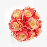 Luyue【 バラ 造花 10本 セット 】 薔薇 花束 結婚式 パーティーグッズ イベント 誕生日 プレゼント ギフト 贈り物