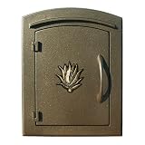 Qualarc MAN-S-1406-BZ Manchester Security Drop Chute Mailbox with "Decorative Agave Logo" Faceplate 