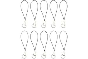 [HappyHome] スマホ 携帯ストラップ ストラップ紐 パーツ リングストラップ スマホデコレーション 黒 10本入