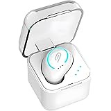 Bluetooth ヘッドセット 片耳 ワイヤレス イヤホン Hi-Fi ワイヤレス ブルートゥースヘッドセットV5.0 ハンズフリー通話 超軽量 小型 自動ペアリング IPX7防水 500mAh充電ケース付iPhone/Android適用 (ホワイ