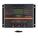 Y&H 60A PWM ソーラーチャージ コントローラー 12V/24V 液晶 充電コントローラ 自動温度補正