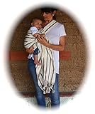 Mexican Rebozo and Ring Sling Baby Carrier (Brown and beige stripes). 100% Cotton. Ideal for breastf